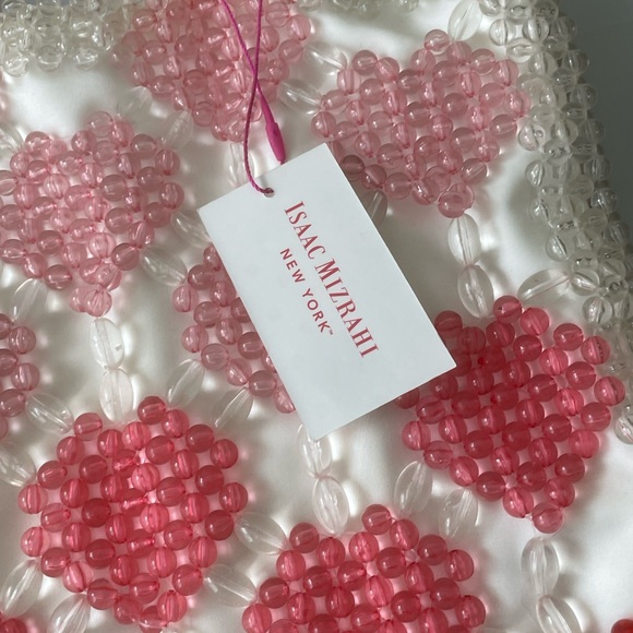 NWT Isaac Mizrahi beaded heart valentines purse tote bag - Picture 2 of 4